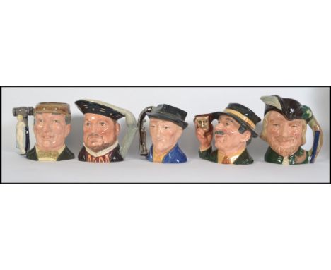 A collection of Royal Doulton large ceramic Toby Jugs to include three limited edition signed jugs produced for Kevin Francis