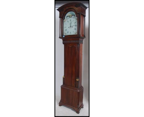 A 19th century Welsh moonphase mahogany longcase grandfather clock the dial marked for Rider. Believed to be William Rider, W