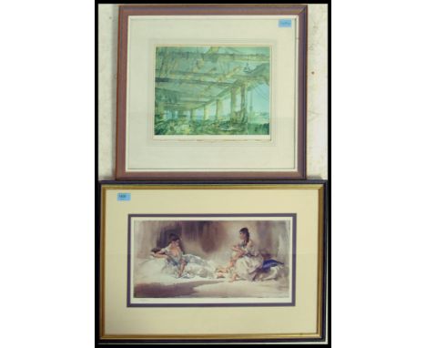 WILLIAM RUSSELL FLINT (1880-1969) UNSIGNED COLOUR PRINT WITH GUILD STAMPS &nbsp;' Confidential exchanges ' limited edition 52