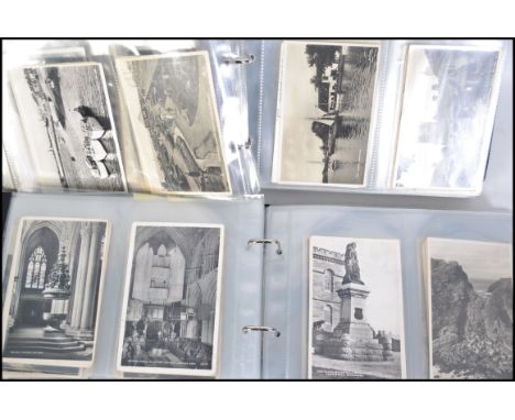 UK Topography. Postcard collection of B&amp;W real photo views (x264)&nbsp;in two albums. Vintage to later. All smaller stand