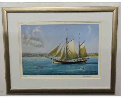 Kenneth Grant (British 20th Century), Albatros on her way to Wells-next-the-Sea, Norfolk. Limited edition print, signed, 1/25