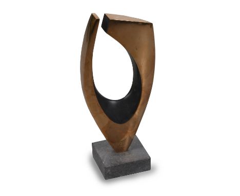Robert Fogel (British b.1963)Open Edge, 2017Bronze on slate baseStamped with artist's initials and numbered 3/530 x 30cm (11¾