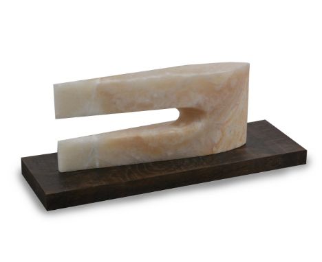 British School (20th/21st century)UntitledAlabaster on a wooden base 13 x 30cm (5 x 11¾ in.)Base 41 x14 x 2.5cm (16 1/8 x 5 1