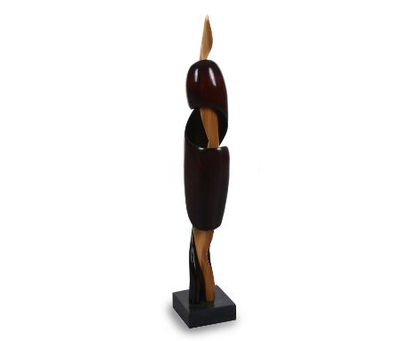 λ Michael John Crook (British 21st century)Spiral formLacquered wood Signed with initials to underside of base Height includi