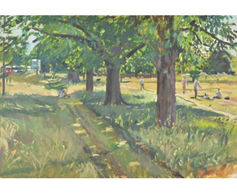 Sarah Manolescue (21st century)Sizzling Southside, 2017Oil on panelSigned44 x 30cm (17¼ x 11¾ in.)Provenance:Acquired directl