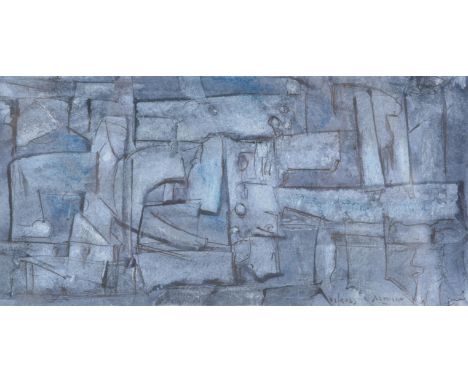 λ Roy Turner Durrant (British 1925-1998)Landscape in BlueInk and watercolourSigned and inscribed lower right, inscribed lower