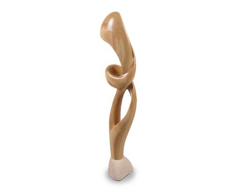 λ Michael John Crook (British 21st century)Spiral formLacquered wood Signed with initials to underside of base Height includi
