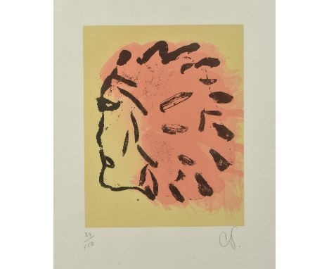 Claes Oldenburg  (American b. 1929)Indian Head (from Yippy portfolio)Lithograph printed in colours, 1972Initialled in pencil 