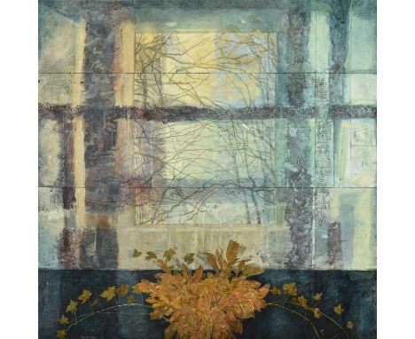 λ Victoria Crowe (Scottish b.1945) On ReflectionOil on linenSigned lower left150 x 150cm (59 x 59 in.)Condition Report: The c