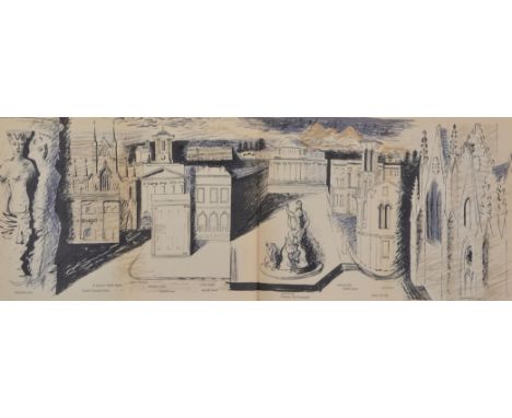 λ John Piper (British 1903-1992)Cheltenham (Levinson 27)Lithograph printed in colours, 1940From the edition of 750, printed b