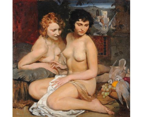 λ Vladimir Stribrny (Czech 1905-1970)Two nudesOil on canvasSigned and dated 1928 lower right71 x 71cm (27¾ x 27¾ in.)Unframed
