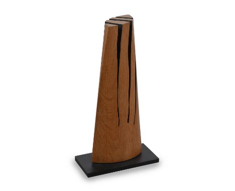 British School (20th/21st Century)Flow VCarved and painted wood Signed with initials MV, dated 2006 and titled Flow V to the 