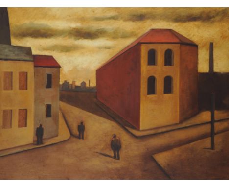 λ Martin Kane (Scottish b.1958)On the Edge, 1991Oil on canvasSigned and dated 1991 verso 76 x 101.5cm (29¾ x 39¾ in.)Provenan