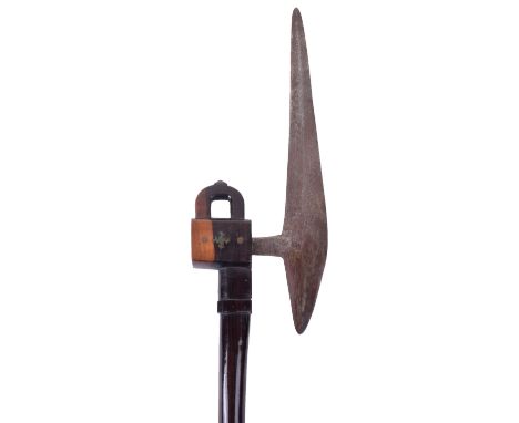 Zulu / Tribal Axe, good early example with double edged steel axe blade fitted into a two tone hard wood handle with decorati