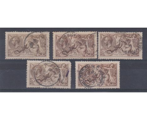 Great Britain 1918 2s6d Bradbury/Wilkinson issues very fine used cds examples (5)