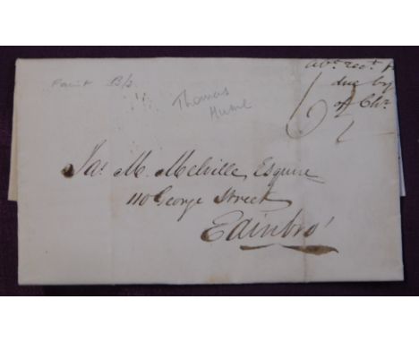 Great Britain 1836 Postal History EL dated 26 April 1836 posted to Edinburgh, manuscript 6.1/2. Red ring APR/C26E/1836, parti