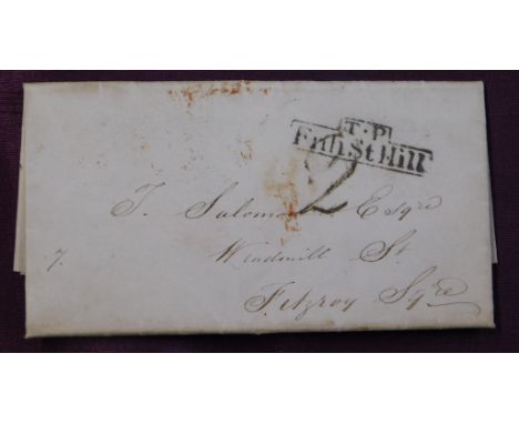 Great Britain 1834 Postal History EL dated 17 June 1834 posted within London. Manuscript 2 framed T.P. Frith St Hill cancel, 