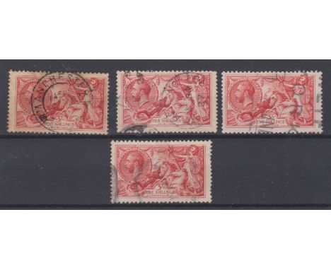 Great Britain 1918 5/- Bradbury/Wilkinson fine used (4)