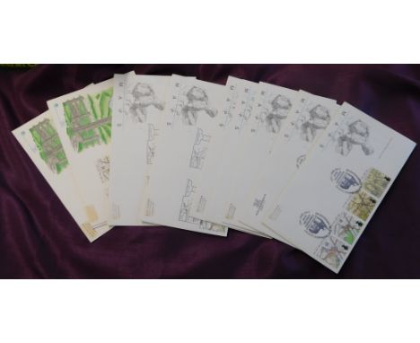 Great Britain 1991 Maps set on Royal Mail FDCs with Bicentenary of the Ordnance Survey, Ham Street Ashford (5) and Visit the 