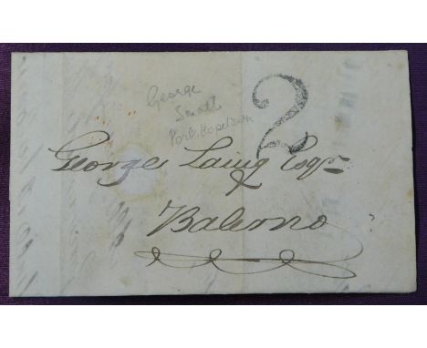 Great Britain 1831 Postal History EL dated Balerno 23 May 1831. Posted within Bolerno, manuscript 2 red single ring MAY/C23N/