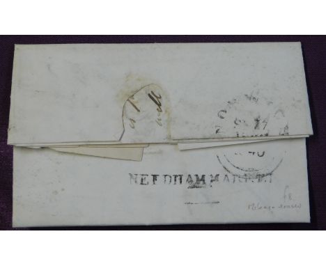 Great Britain 1840 Postal History EL dated Needham Market Sept 16 1840 posted to Norwich. Manuscript Paid Needham Market mile