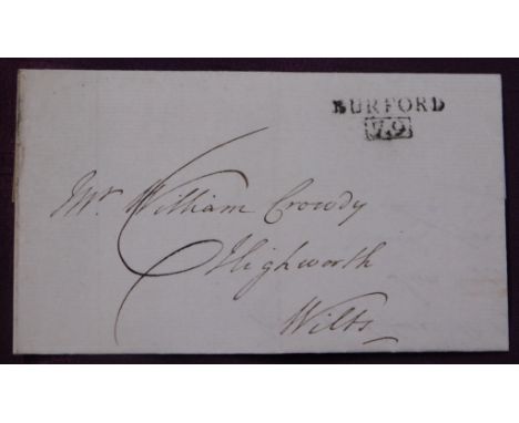 Great Britain 1810 Postal History EL dated Itencot March 23 1810 posted to Highworth Wilts manuscript 6, black 2 line Barford