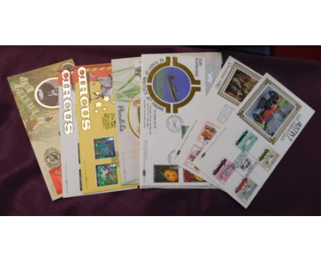 Great Britain 1982-2002 range of Benham Gold First Day Covers, BL57, BL58, BLCS210, BLCS224 and 224b and BLCS233. Good clean 