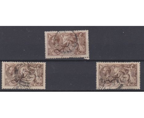 Great Britain 1918 2s6d Bradbury/Wilkinson issues, very fine used (3)