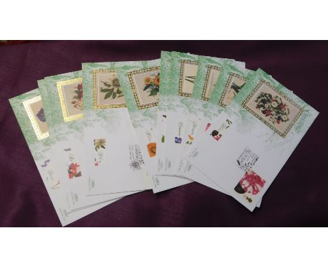 Great Britain 1997 (Jan 6) Greetings set of ten Benham Gold First Day Covers each with Flowers postmarks. Nice lot (10)