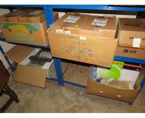 A QUANTITY OF ASSORTED BOXED BULBS, LIGHT FITTINGS ETC