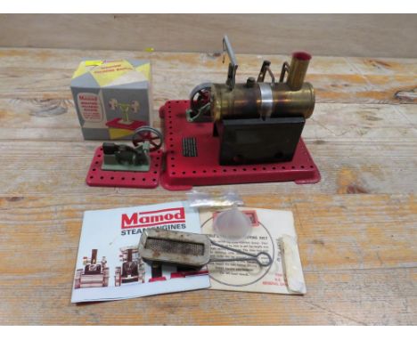 A MAMOD STEAM ENGINE TOGETHER WITH A BOXED MAMOD MINIATURE POLISHING MACHINE