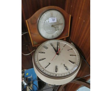 A METAMEC WALL CLOCK TOGETHER WITH A BENTIME MANTLE CLOCK (2)