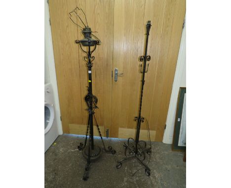 TWO VINTAGE WROUGHT IRON STANDS