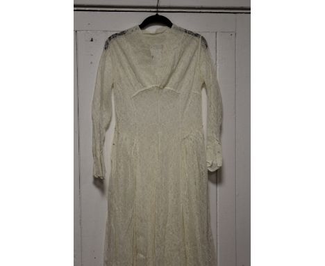 A VINTAGE 'SATIN AND LACE' TWO PIECE VINTAGE WEDDING DRESS
