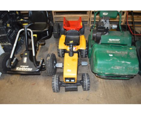 A child's Smoby plastic toy tractor and trailer 