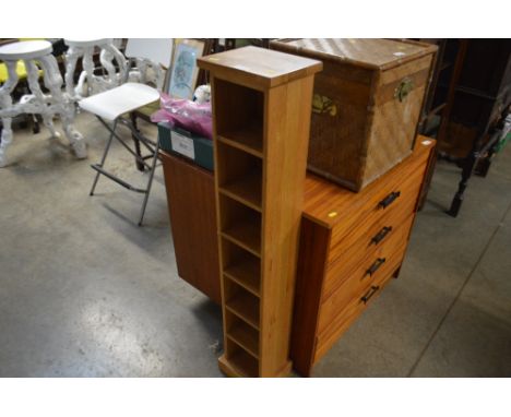 A light oak CD storage unit