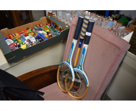 A quantity of vintage rackets