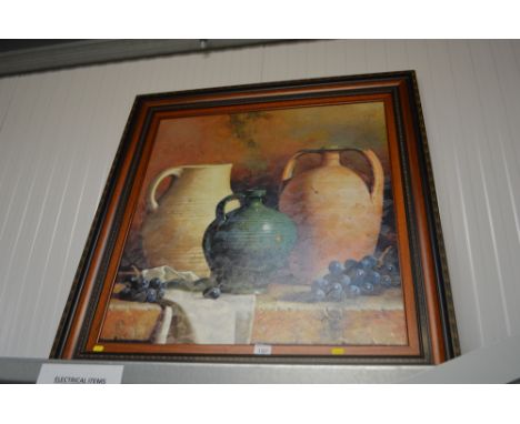A large framed still life oleograph