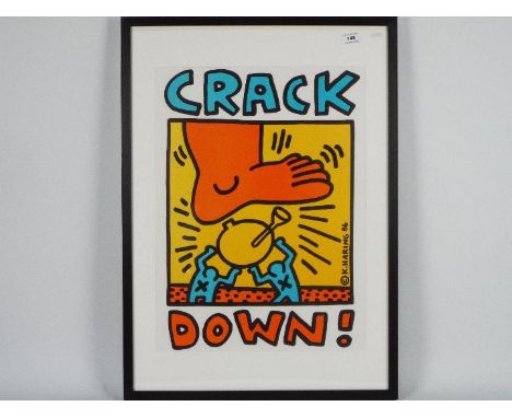 Keith Haring (American 1958 - 1990) - Crack Down!, 1986 offset lithograph, produced as part of The Crack Down Fund, New York,