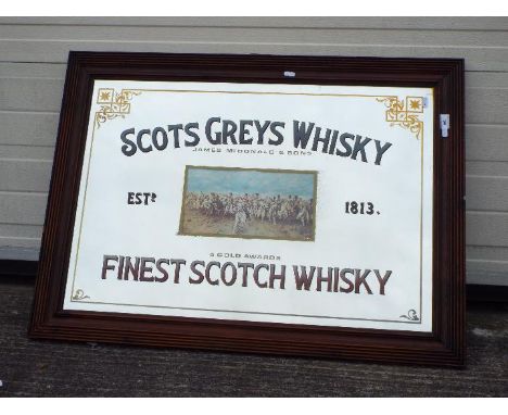 Breweriana - An advertising mirror for Scots Greys Whisky with image of The Charge Of The Light Brigade, framed, approximatel