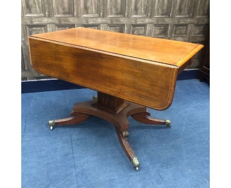 19TH CENTURY MAHOGANY SOFA TABLE, in the regency manner, 105cm wide