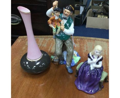 ROYAL DOULTON FIGURE OF 'THE PUPPETMAKER', HN 2253, along with a Royal Doulton figure of 'Affection', HN 2236, and a Carlton 