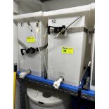 (2) 20 Gallon Polyethylene Vertical Feed Tanks w/Covers and Spigots 12" X 18" X 24"H Subject to Bulk