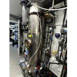 (1) S/S 316 100 Gallon Vertical Tank w/5 Ports on Side, 1 Port on Bottom, 3 Flanged Ports. 1 Flanged