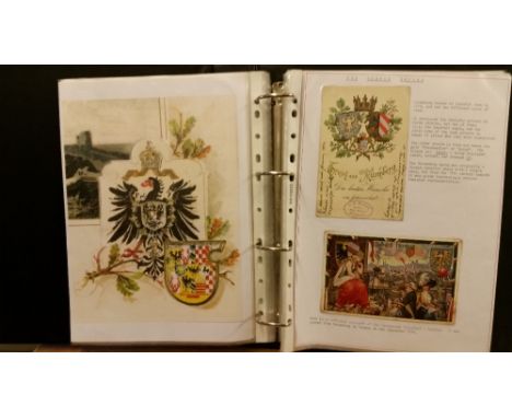 GERMANY, postcards, heraldic collection, inc. crests, leaders, buildings, patriotic; German Empire, Prussia, Wurtemberg, Olde