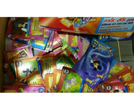 DISNEY, collectors cards, 100 Years of Magic, mainly player cards with some rarer transparency cards, duplication (some heavy