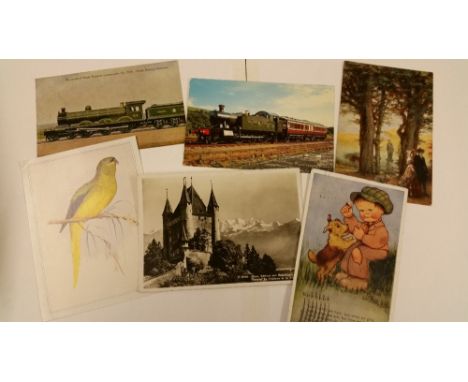 POSTCARDS, mainly modern selection, inc. dogs, cats, birds, horses, domestic & wild animals, buses, coaches, trams, railway (