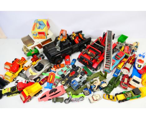 Tonka - Mogul - Dinky - Corgi - A collection of unboxed vehicles including Mogul Fire Truck, Tonka Campervan, Hot Wheels Redl