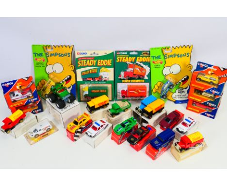 Corgi - Majorette - Hot Wheels - A collection of boxed / carded vehicles including The Simpsons Family Camper and Homer's Nuc