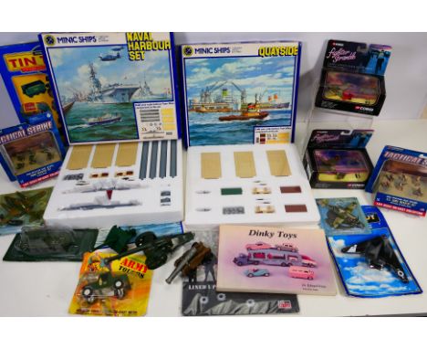 Minic - Britains - Corgi - Tootsie Toy - Italeri - Fabbri - two Minic Ships (Hong Kong) sets of 1:1200 scale comprising Quays